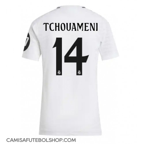 Camisa de time de futebol Real Madrid Aurelien Tchouameni #14 Replicas 1º Equipamento Feminina 2024-25 Manga Curta